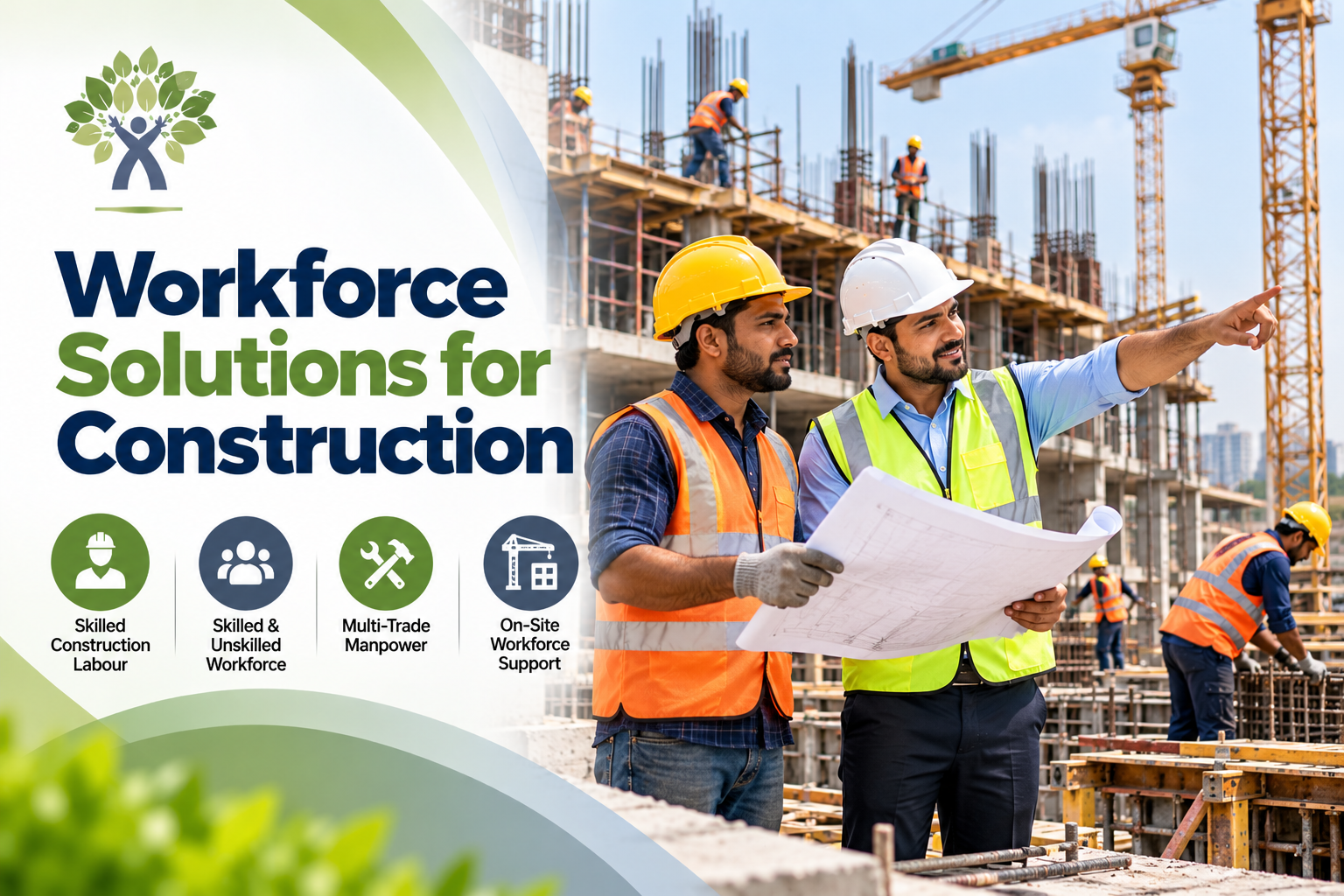 Alphonic India staff supporting Construction